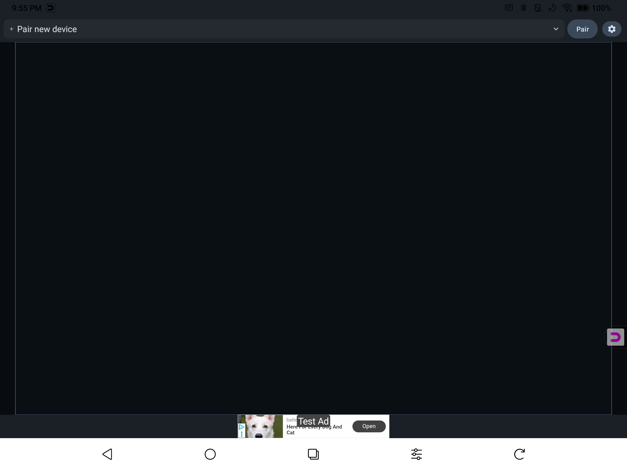 Fresh install — tap Pair